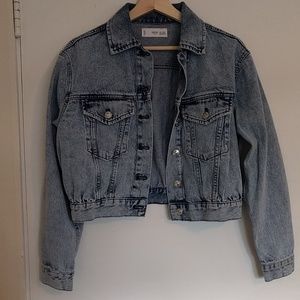 XS/XXS CROPPED OVERSIZED MANGO DENIM JACKET